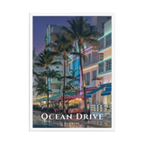 Poster Ocean Drive Blanc 50 × 70 cm