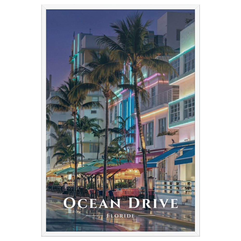 Poster Ocean Drive Blanc 61 × 91 cm