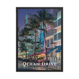 Poster Ocean Drive Noir 50 × 70 cm