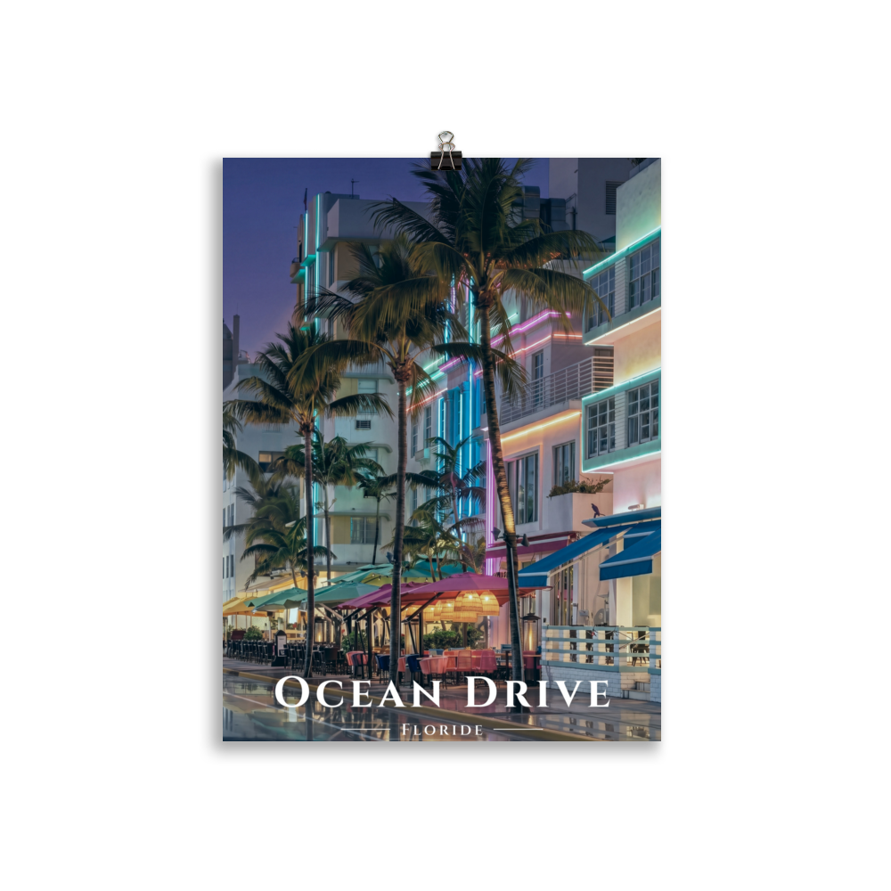 Poster Ocean Drive Sans cadre 30 × 40 cm
