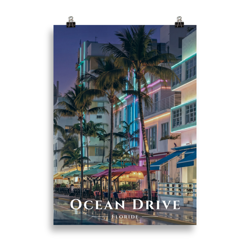 Poster Ocean Drive Sans cadre 50 × 70 cm