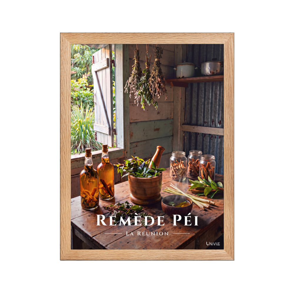 Affiche de La Réunion Remède Péi 30 × 40 cm / Oak - Univile La Réunion