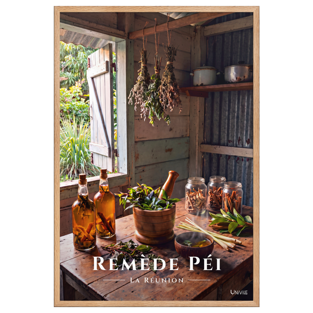 Affiche de La Réunion Remède Péi 61 × 91 cm / Oak - Univile La Réunion