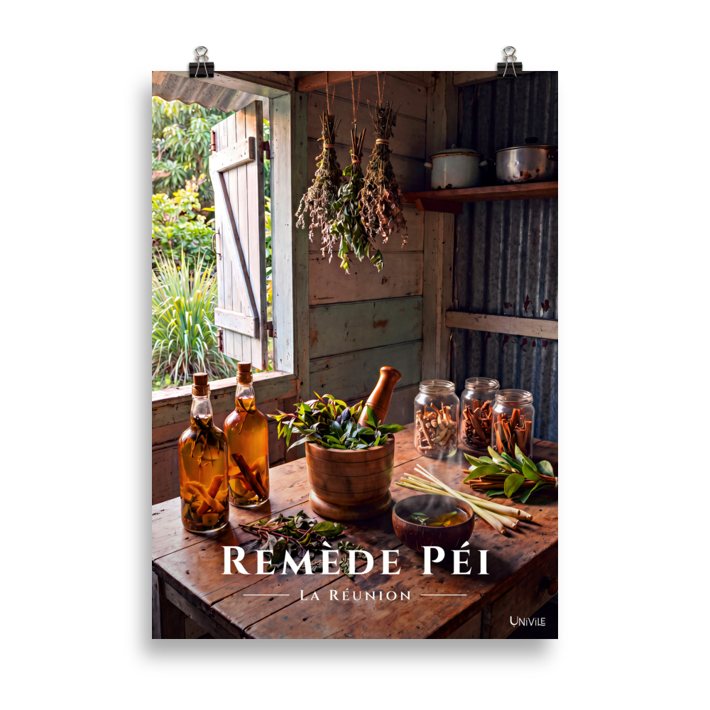Affiche de La Réunion Remède Péi 50 × 70 cm / Sans cadre - Univile La Réunion