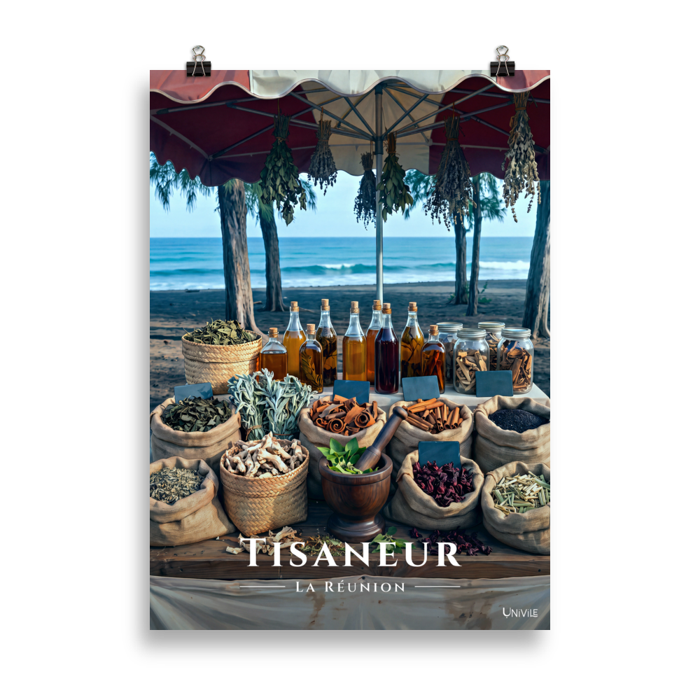 Affiche de La Réunion Tisaneur 50 × 70 cm / Sans cadre - Univile La Réunion