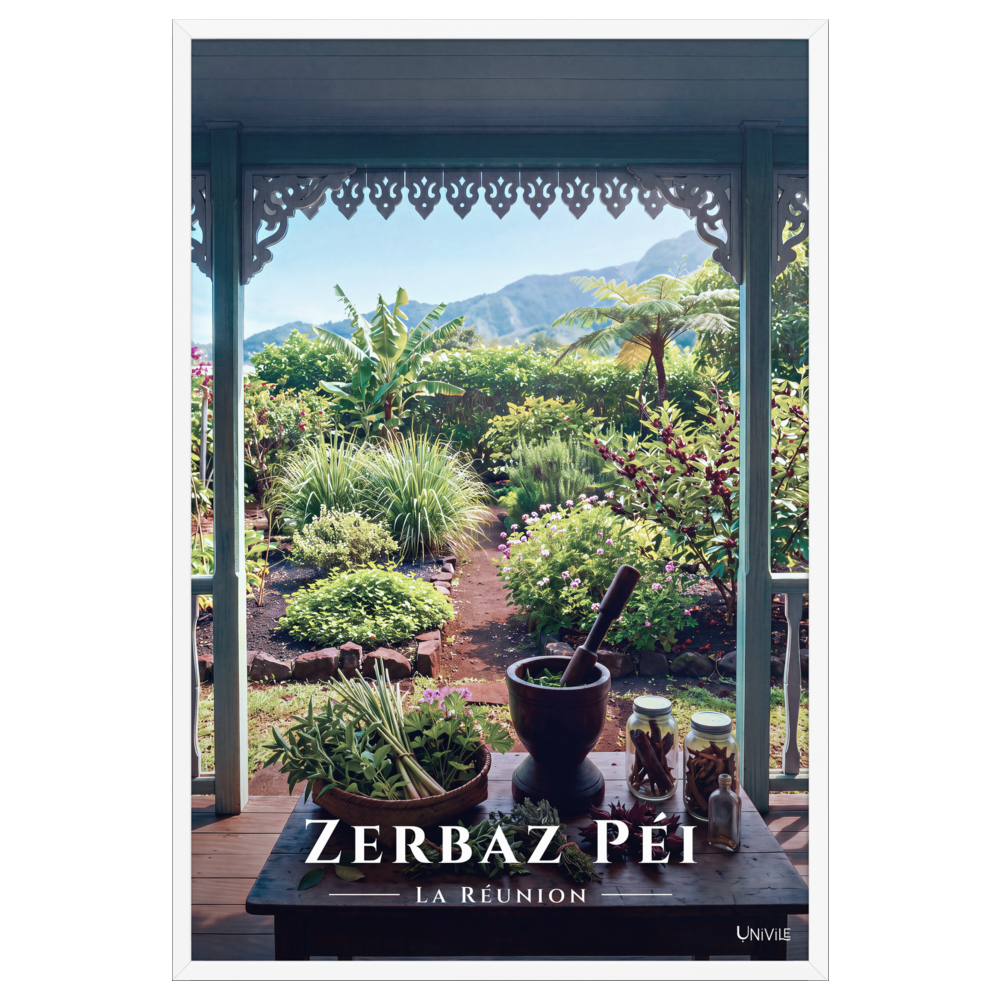 Affiche de La Réunion Zerbaz Péi 61 × 91 cm / Blanc - Univile La Réunion