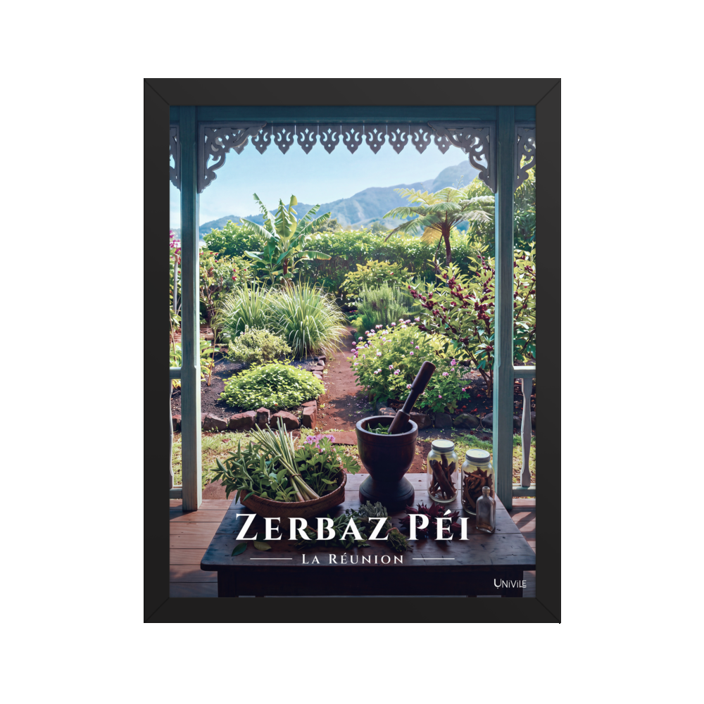Affiche de La Réunion Zerbaz Péi 30 × 40 cm / Noir - Univile La Réunion