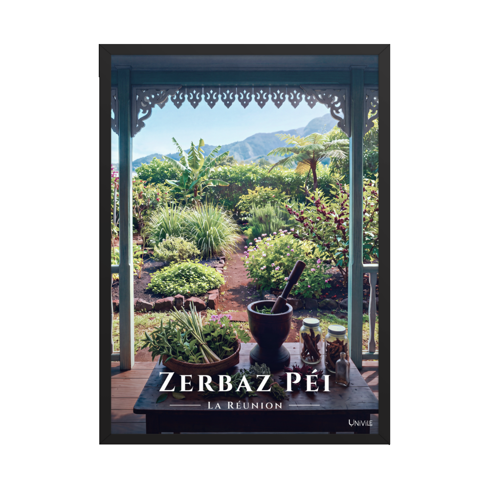 Affiche de La Réunion Zerbaz Péi 50 × 70 cm / Noir - Univile La Réunion