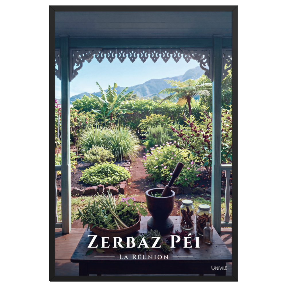 Affiche de La Réunion Zerbaz Péi 61 × 91 cm / Noir - Univile La Réunion