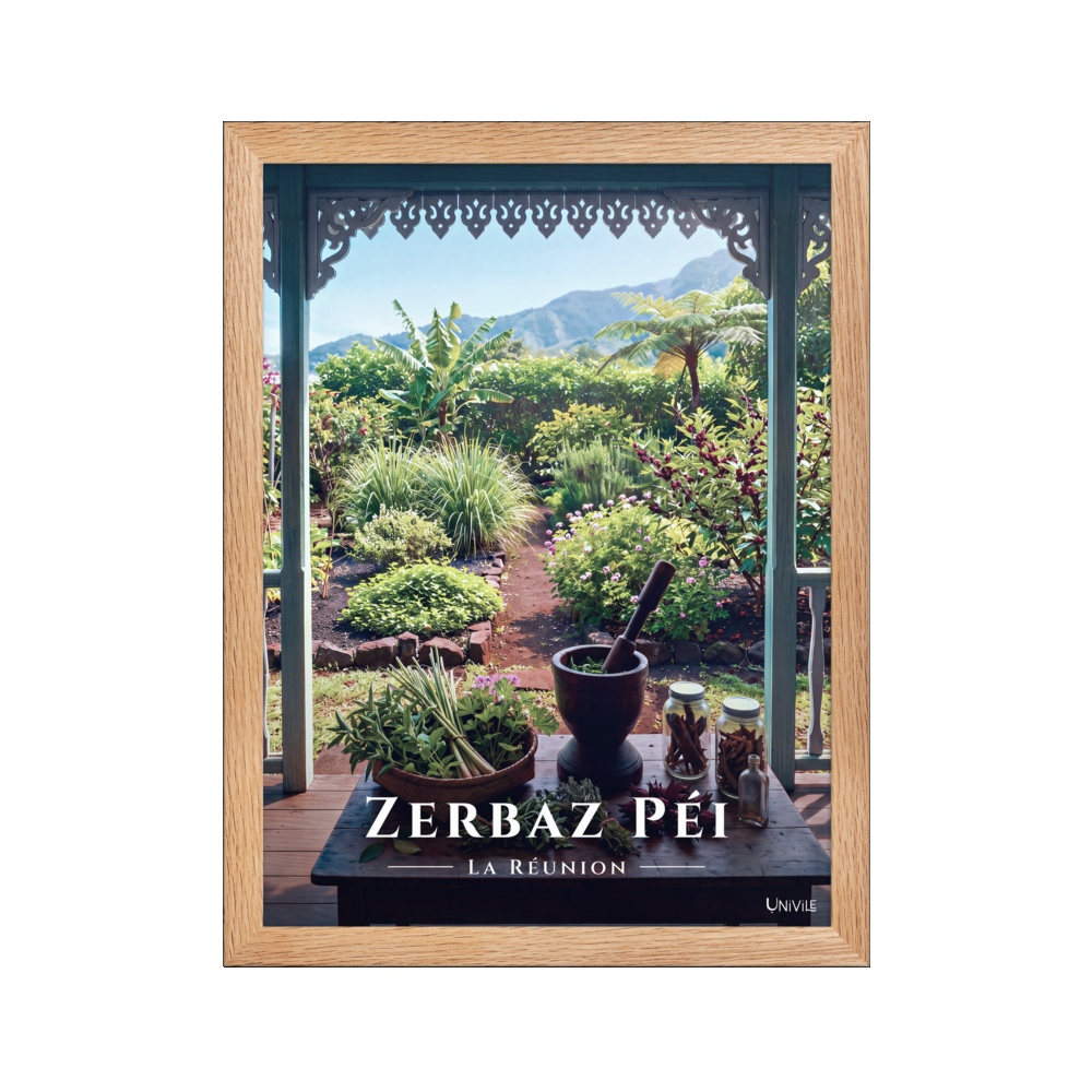 Affiche de La Réunion Zerbaz Péi 30 × 40 cm / Oak - Univile La Réunion