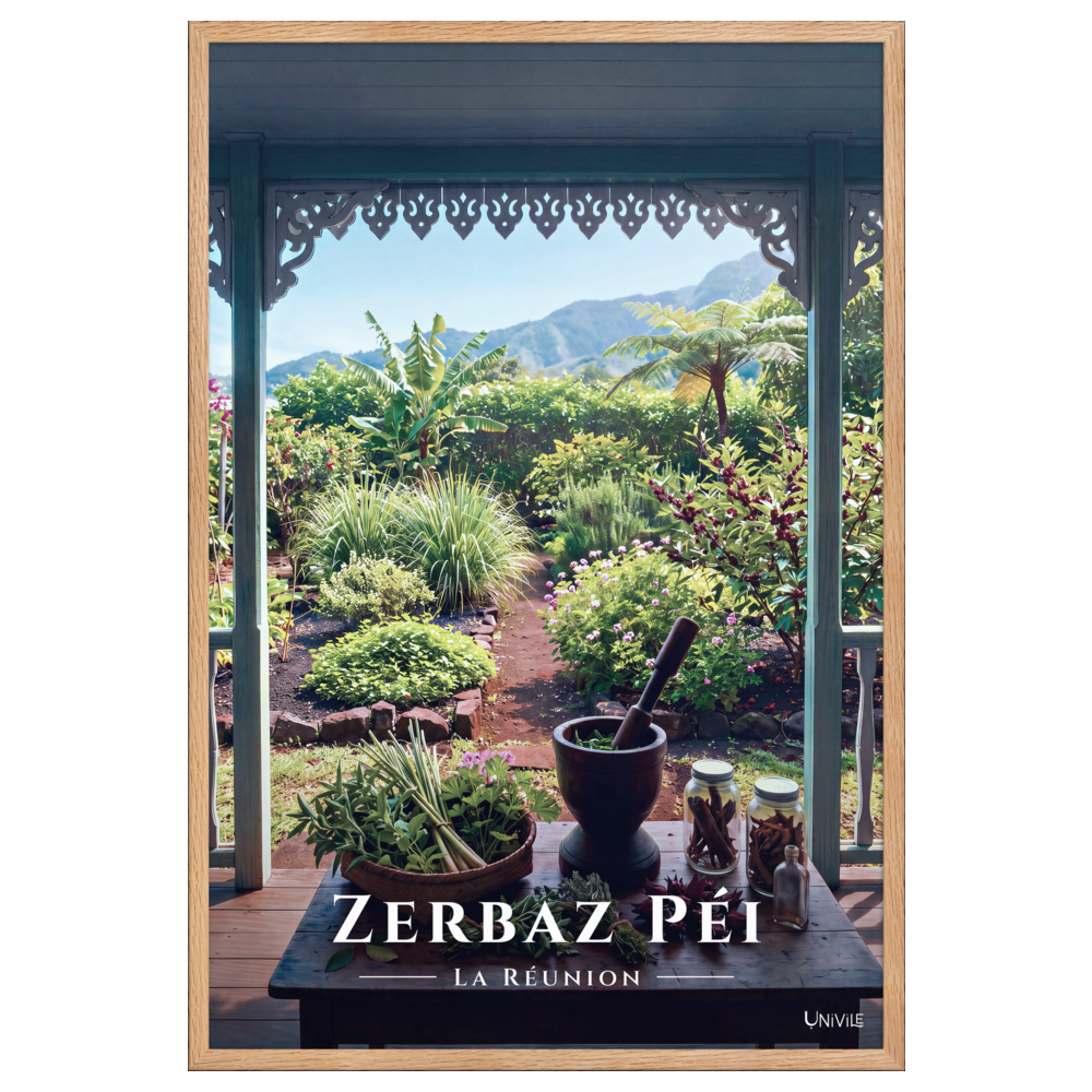 Affiche de La Réunion Zerbaz Péi 61 × 91 cm / Oak - Univile La Réunion