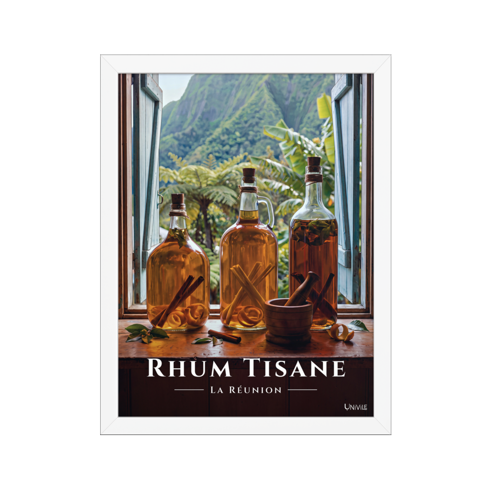 Affiche de La Réunion Rhum Tisane 30 × 40 cm / Blanc - Univile La Réunion