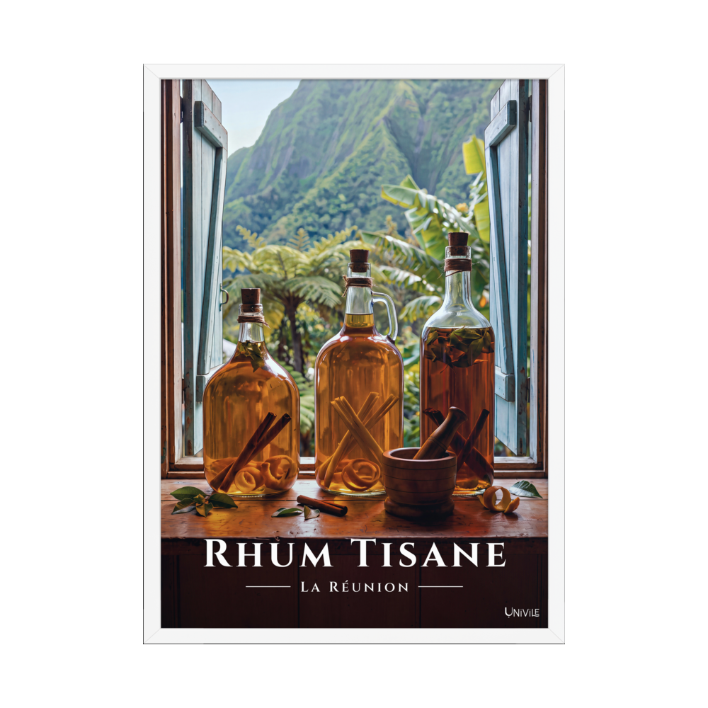 Affiche de La Réunion Rhum Tisane 50 × 70 cm / Blanc - Univile La Réunion