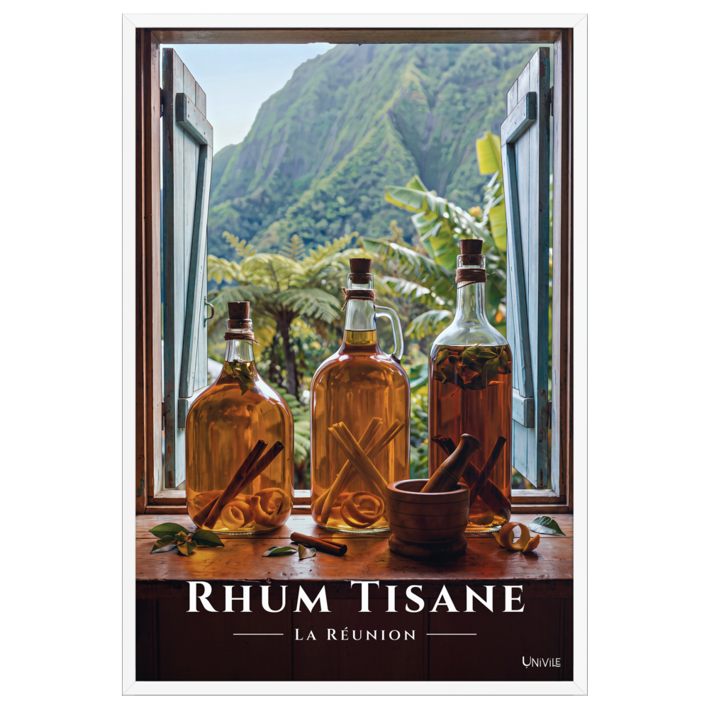Affiche de La Réunion Rhum Tisane 61 × 91 cm / Blanc - Univile La Réunion
