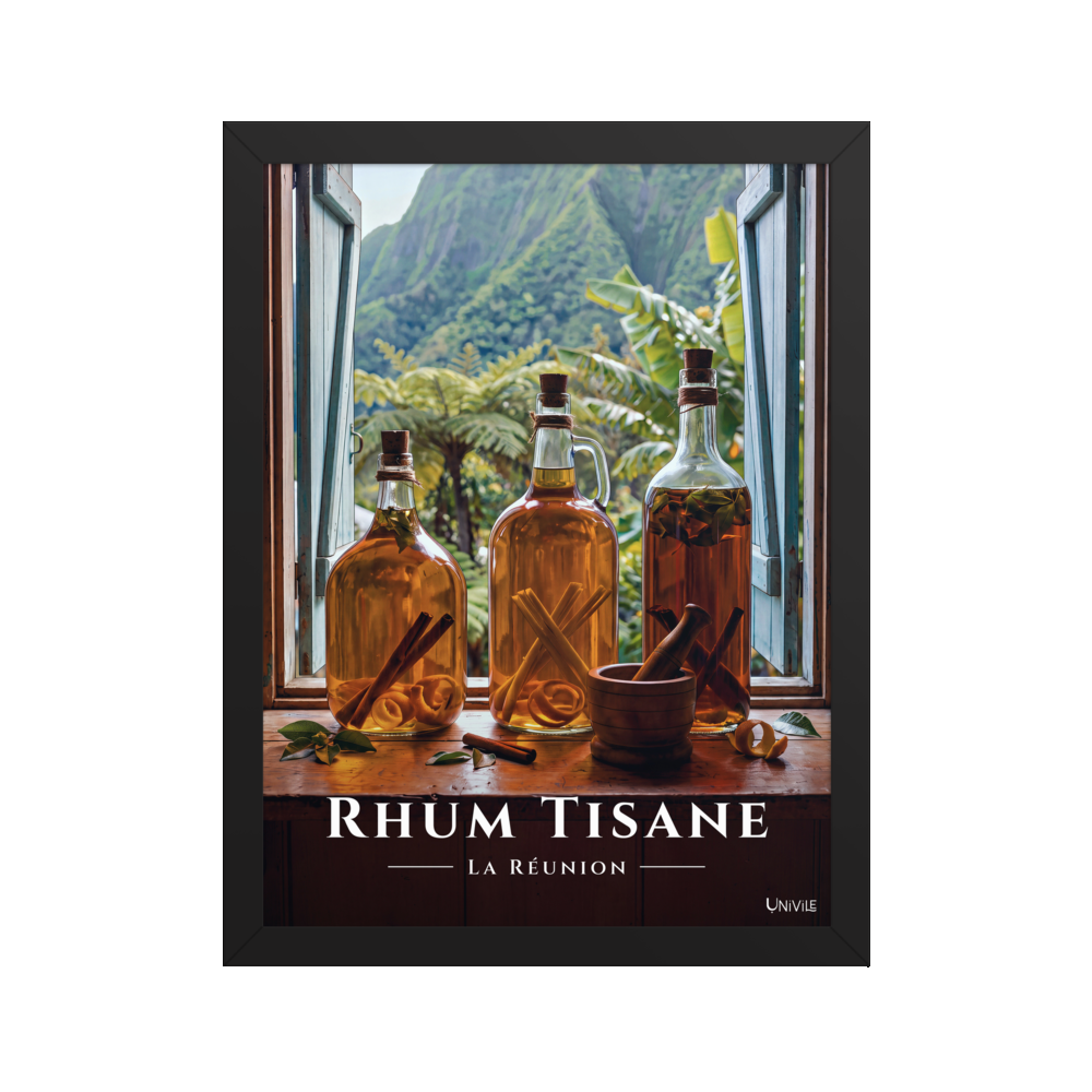 Affiche de La Réunion Rhum Tisane 30 × 40 cm / Noir - Univile La Réunion