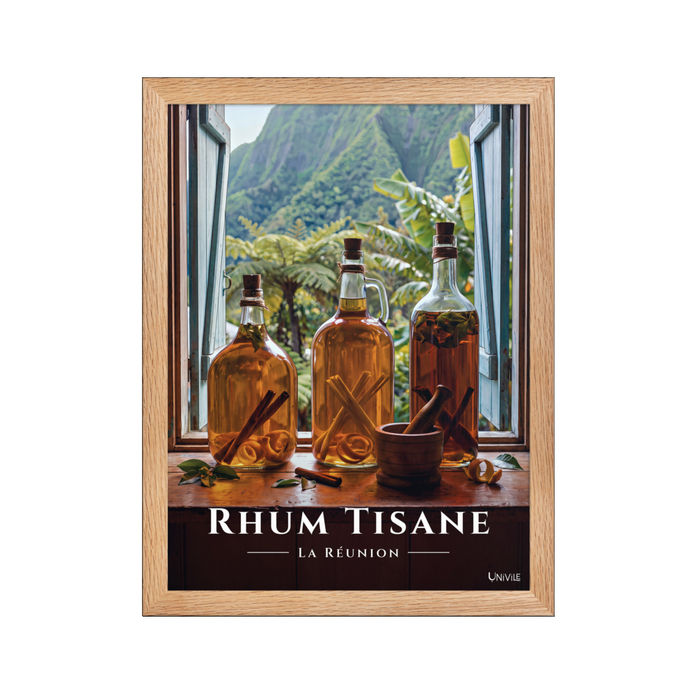 Affiche de La Réunion Rhum Tisane 30 × 40 cm / Oak - Univile La Réunion