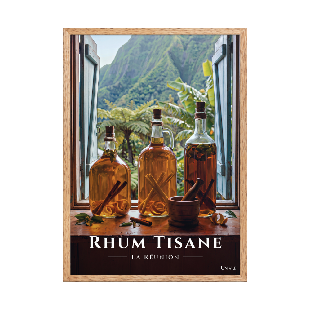 Affiche de La Réunion Rhum Tisane 50 × 70 cm / Oak - Univile La Réunion