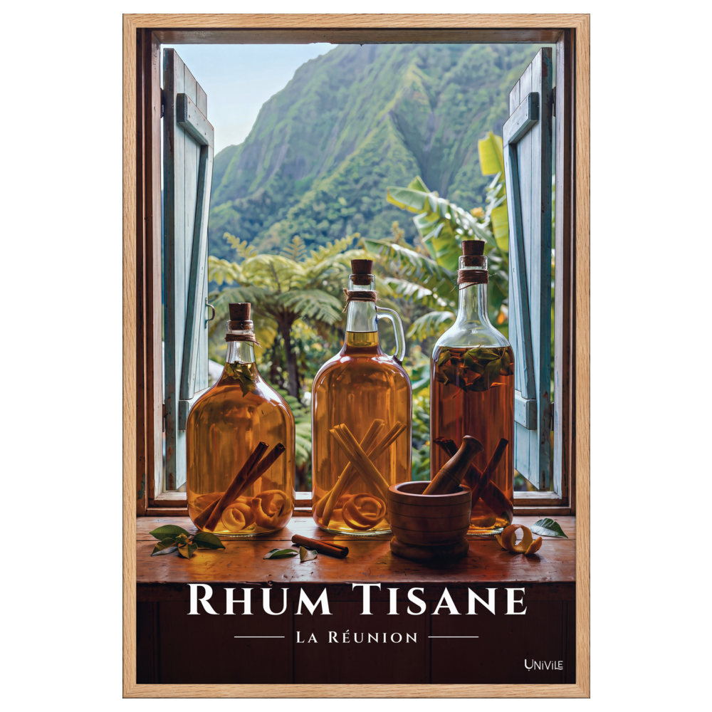 Affiche de La Réunion Rhum Tisane 61 × 91 cm / Oak - Univile La Réunion