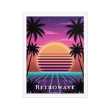 Poster Retrowave Blanc 30 × 40 cm