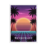 Poster Retrowave Blanc 50 × 70 cm
