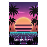Poster Retrowave Blanc 61 × 91 cm