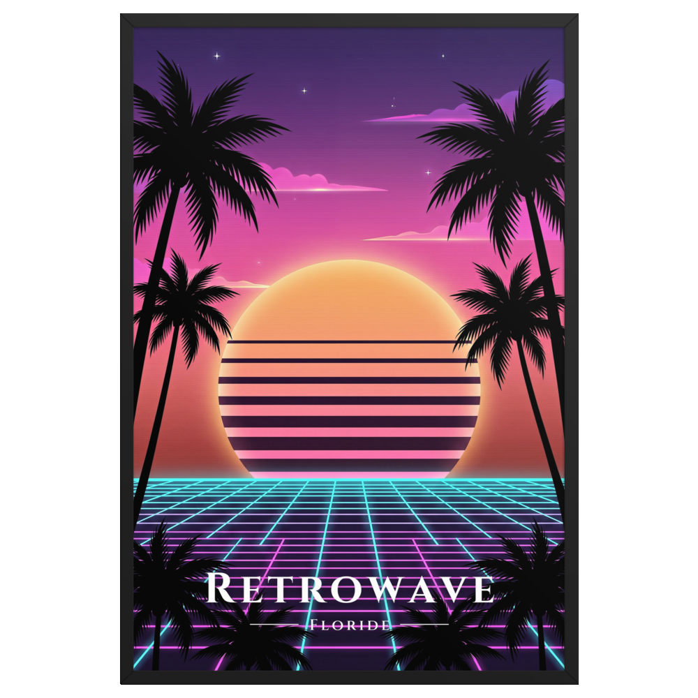 Poster Retrowave Noir 61 × 91 cm