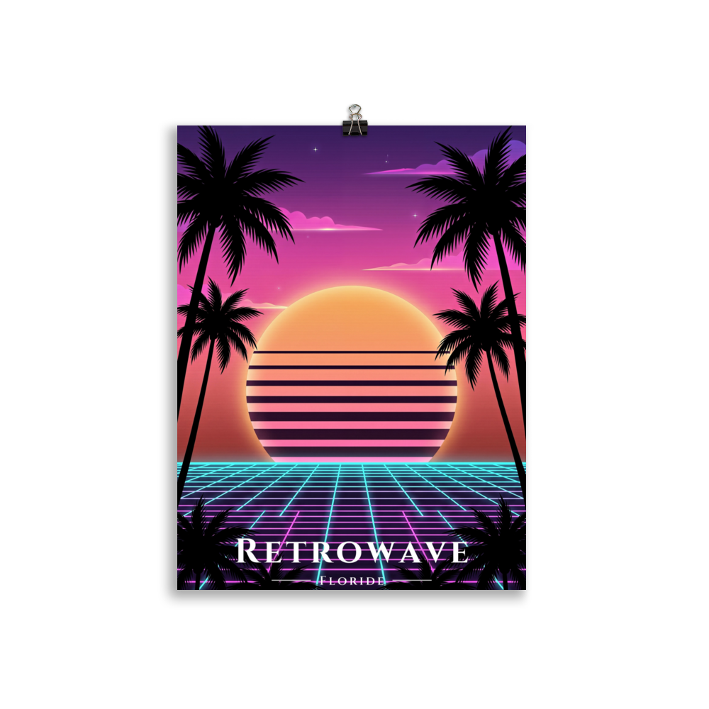 Poster Retrowave Sans cadre 30 × 40 cm