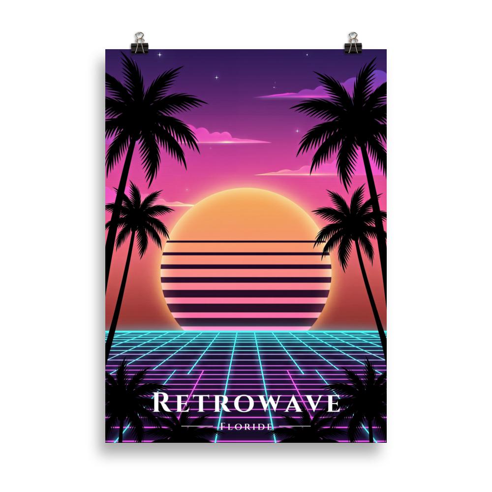 Poster Retrowave Sans cadre 50 × 70 cm