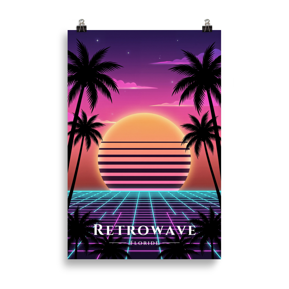 Poster Retrowave Sans cadre 61 × 91 cm
