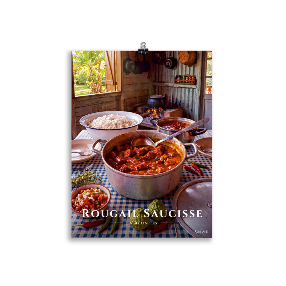 Affiche de La Réunion Rougail Saucisse 30 × 40 cm / Sans cadre - Univile La Réunion