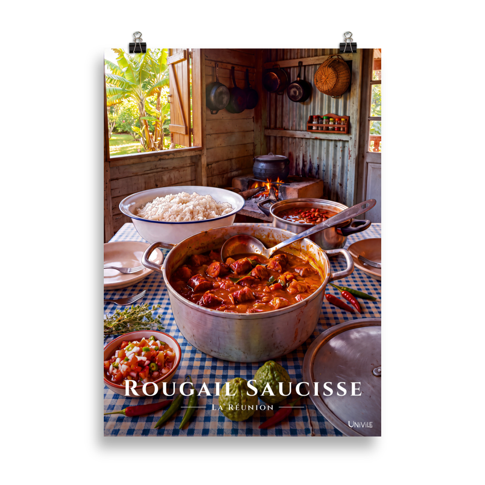 Affiche de La Réunion Rougail Saucisse 50 × 70 cm / Sans cadre - Univile La Réunion