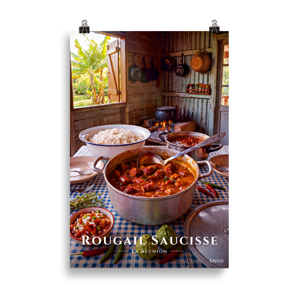 Affiche de La Réunion Rougail Saucisse 61 × 91 cm / Sans cadre - Univile La Réunion