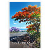 Affiche de La Réunion Route du Tampon 61 × 91 cm / Blanc - Univile La Réunion
