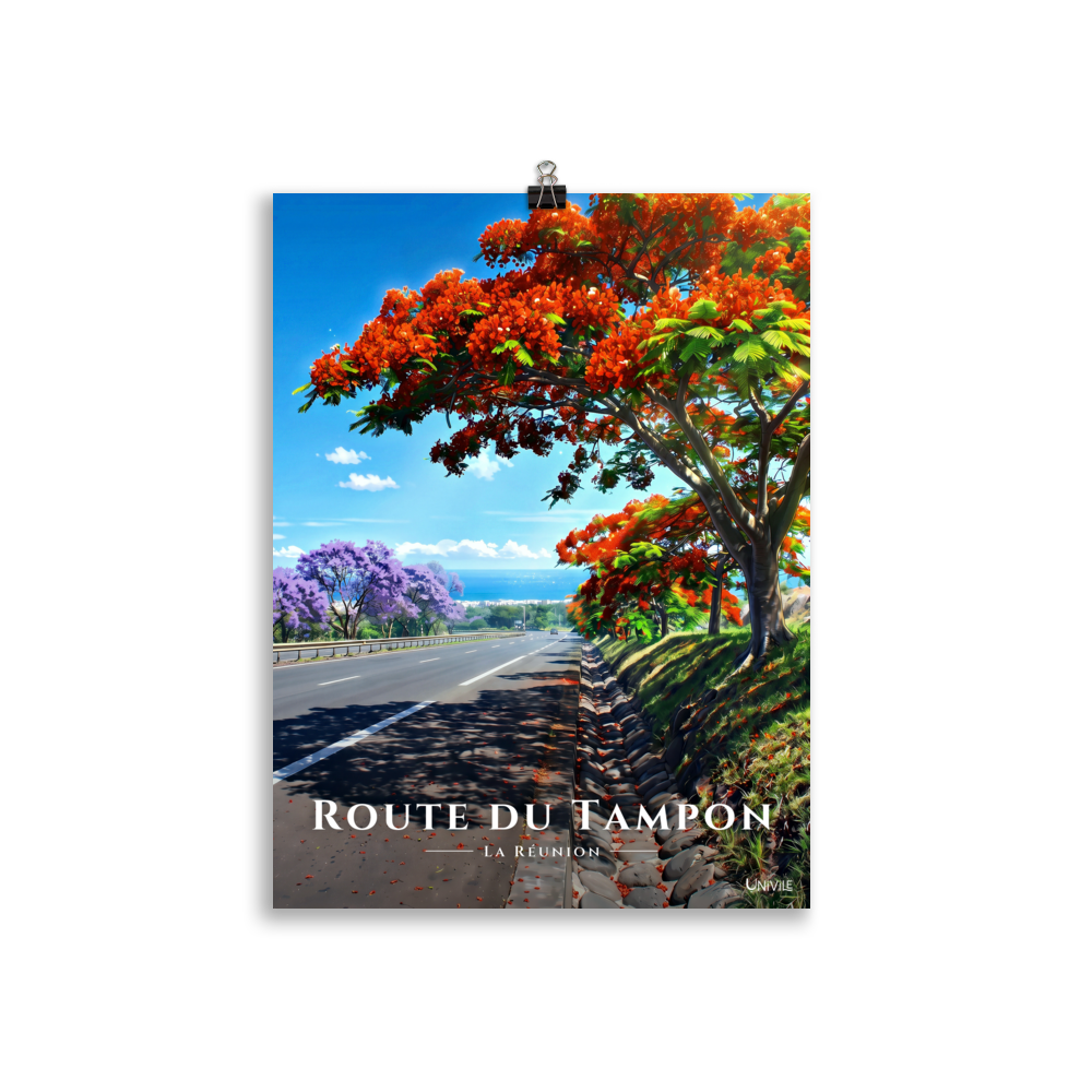 Affiche de La Réunion Route du Tampon 30 × 40 cm / Sans cadre - Univile La Réunion