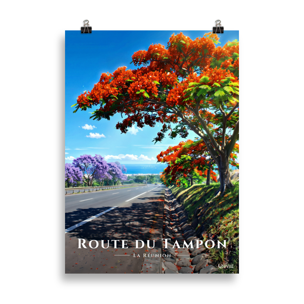 Affiche de La Réunion Route du Tampon 50 × 70 cm / Sans cadre - Univile La Réunion