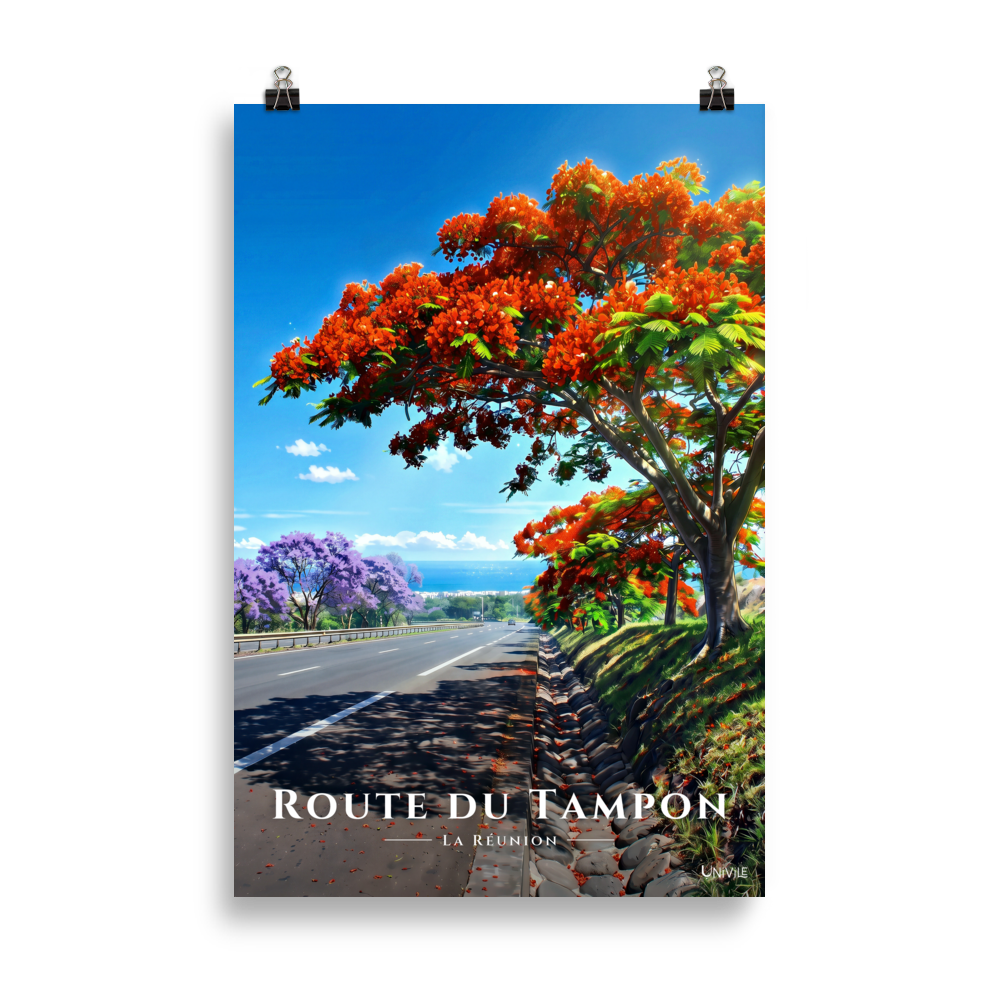 Affiche de La Réunion Route du Tampon 61 × 91 cm / Sans cadre - Univile La Réunion