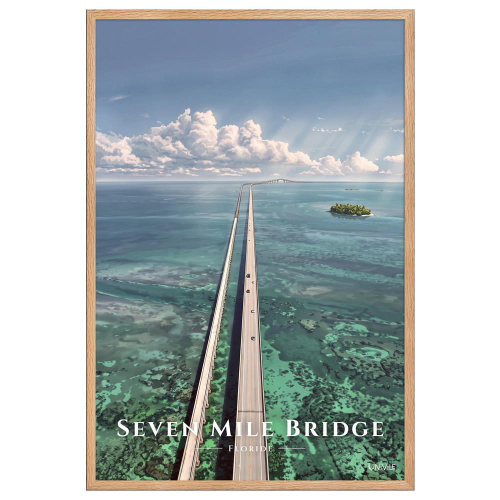 Affiche de Floride Seven Mile Bridge 61 × 91 cm / Oak - Univile Floride