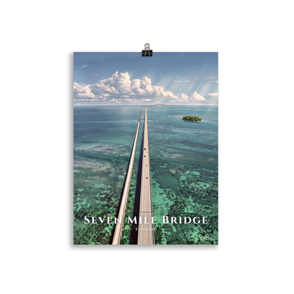 Affiche de Floride Seven Mile Bridge 30 × 40 cm / Sans cadre - Univile Floride