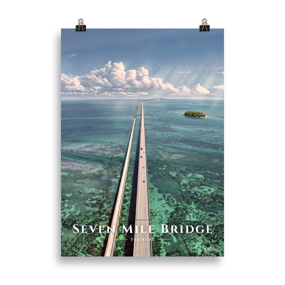 Affiche de Floride Seven Mile Bridge 50 × 70 cm / Sans cadre - Univile Floride
