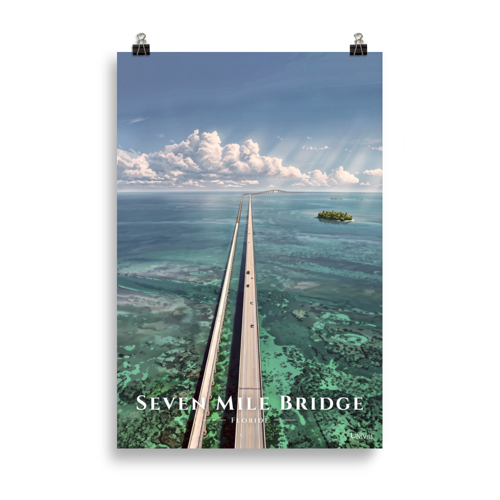 Affiche de Floride Seven Mile Bridge 61 × 91 cm / Sans cadre - Univile Floride