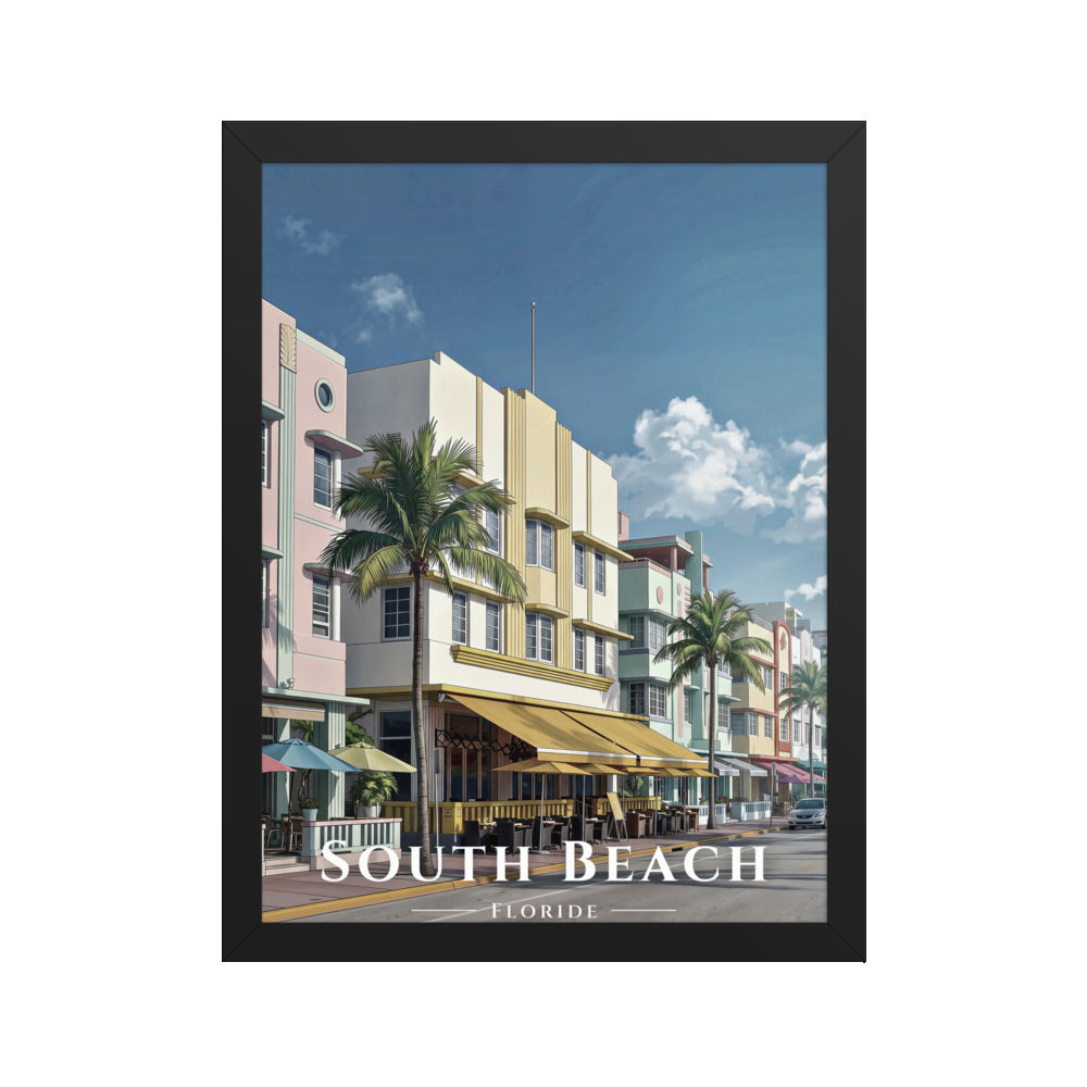 Poster South Beach Noir 30 × 40 cm