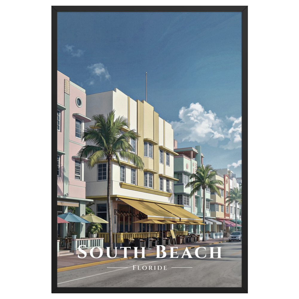 Poster South Beach Noir 61 × 91 cm