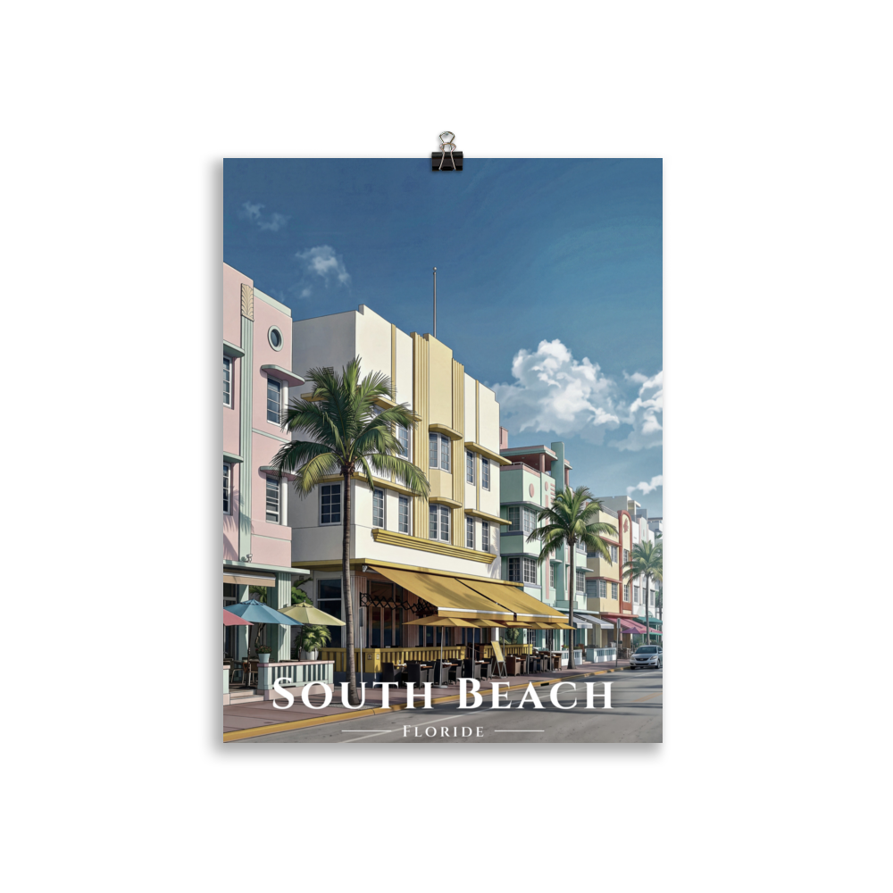 Poster South Beach Sans cadre 30 × 40 cm