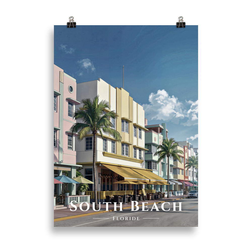 Poster South Beach Sans cadre 50 × 70 cm