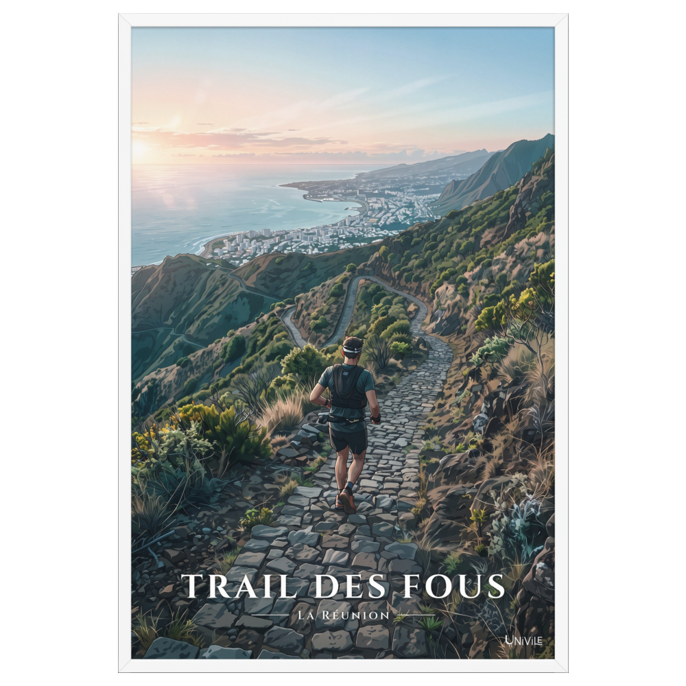 Poster Trail des Fous Chemin des Anglais Blanc 61 × 91 cm
