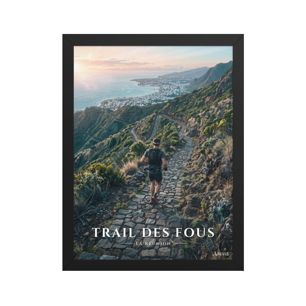 Poster Trail des Fous Chemin des Anglais Noir 30 × 40 cm