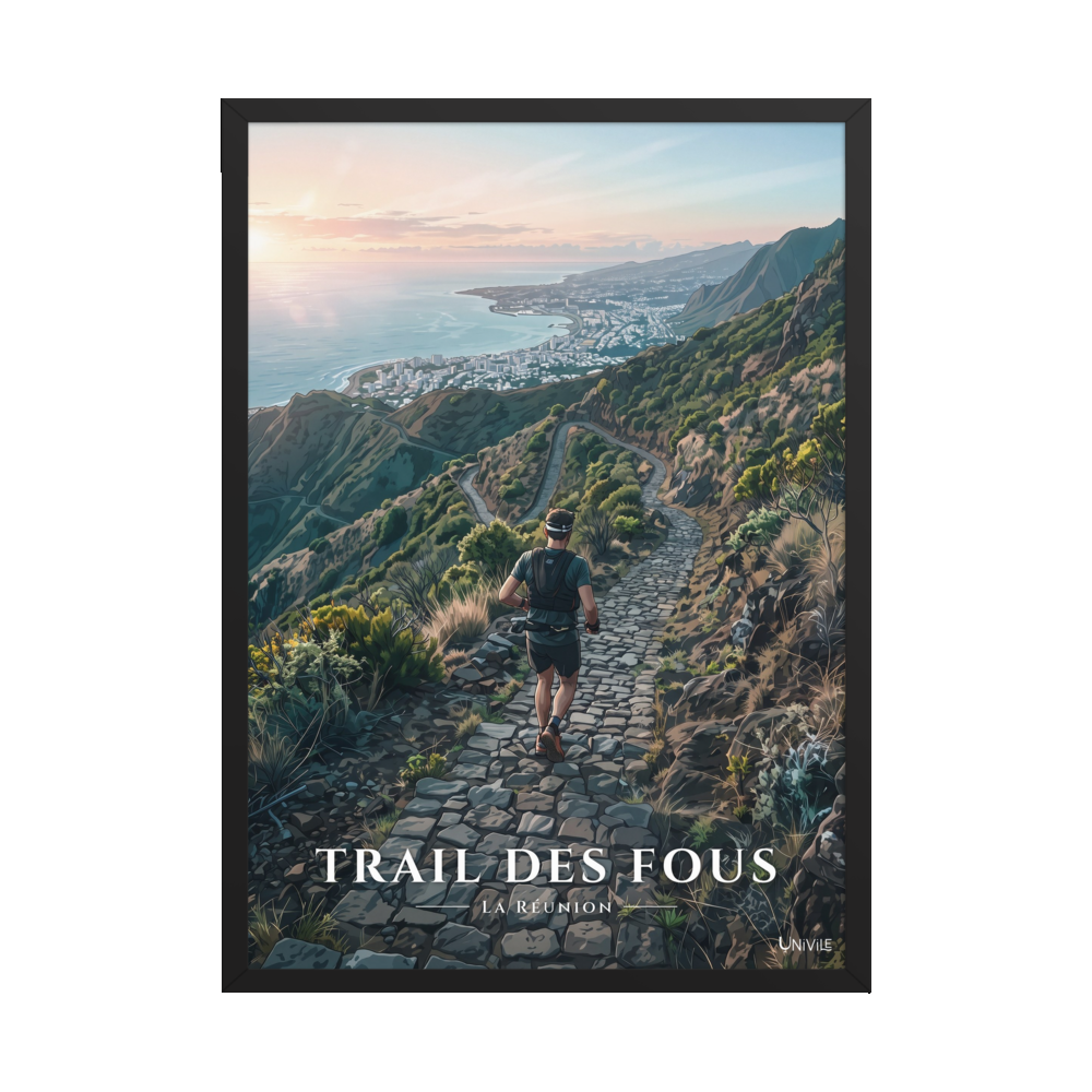 Poster Trail des Fous Chemin des Anglais Noir 50 × 70 cm