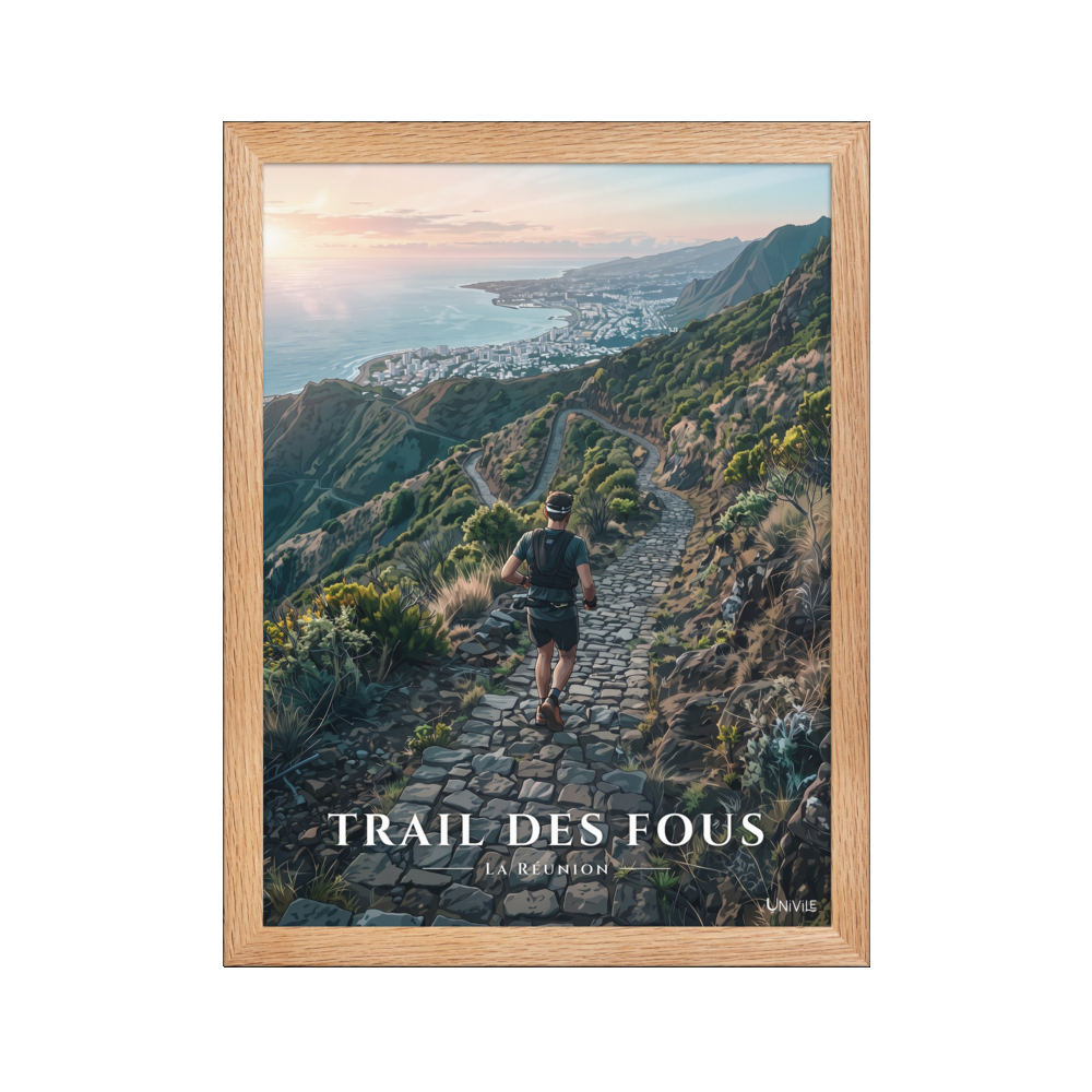 Poster Trail des Fous Chemin des Anglais Oak 30 × 40 cm
