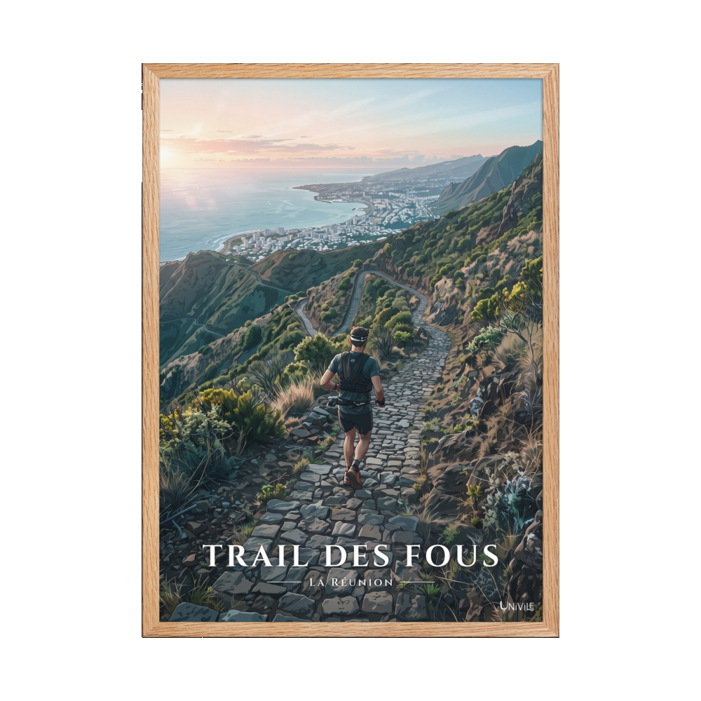 Poster Trail des Fous Chemin des Anglais Oak 50 × 70 cm