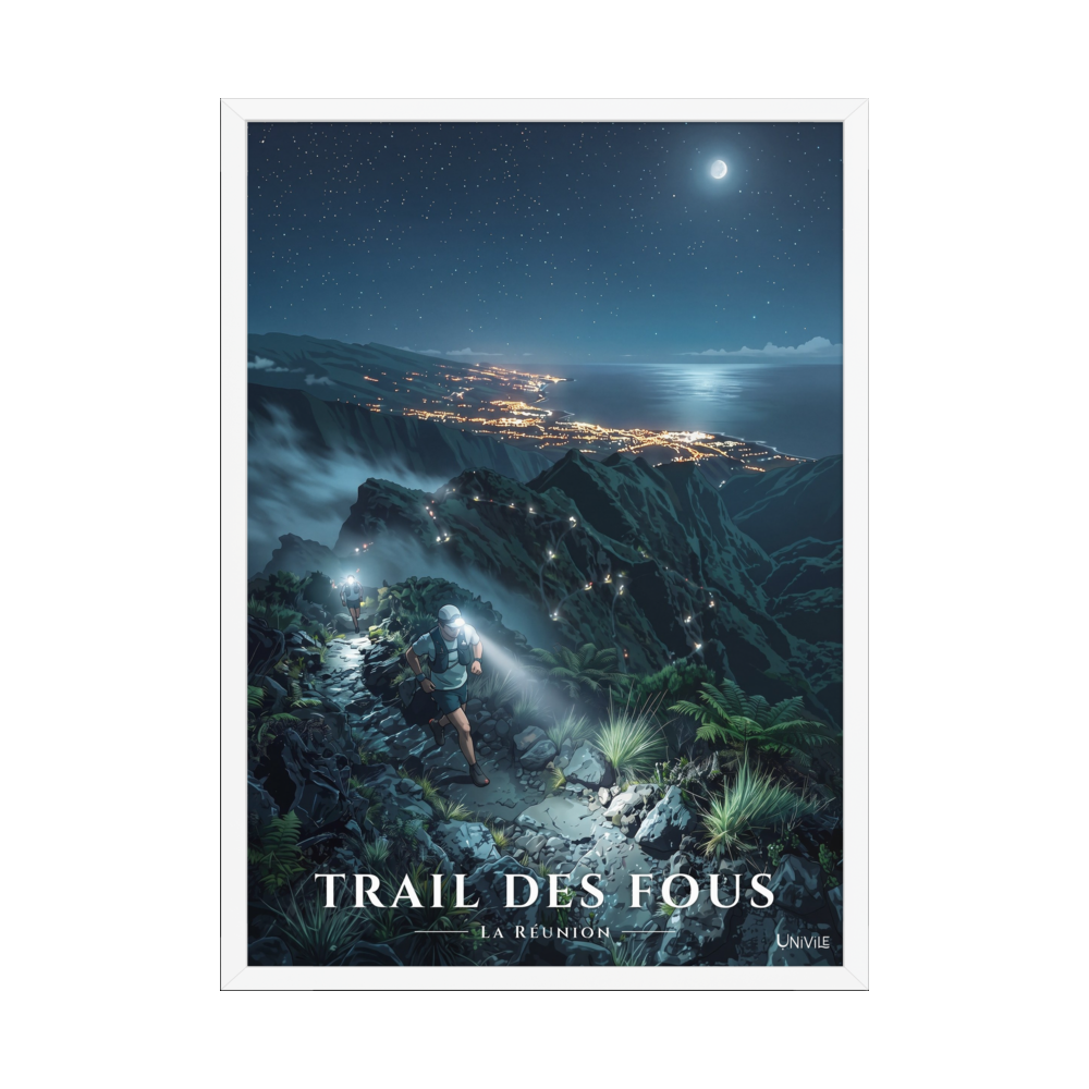 Poster Trail des Fous Grand Départ Blanc 50 × 70 cm